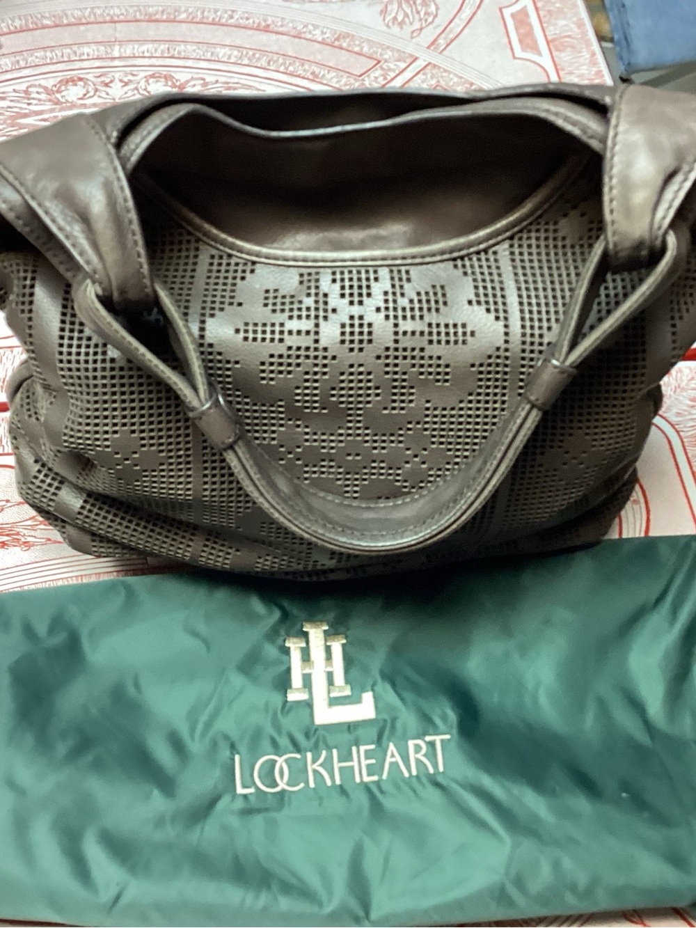 Lockheart Brown Perforated Shoulder Bag